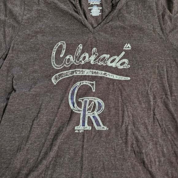 Colorado Rockies Jersey Womens 4X Black Genuine Merchandise Majestic - Picture 3 of 8